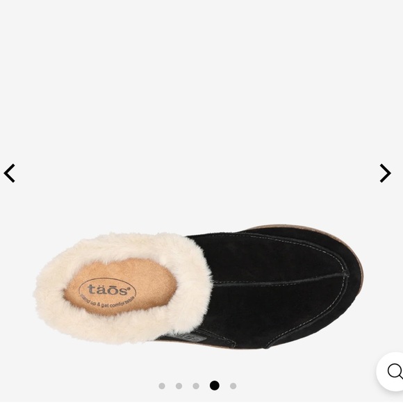 Taos future black suede faux fur slip on mule clogs shoes 9 - Picture 2 of 9